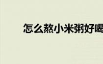 怎么熬小米粥好喝（怎么熬小米粥）