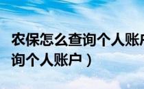 农保怎么查询个人账户缴费情况（农保怎么查询个人账户）