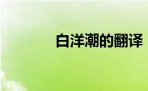 白洋潮的翻译（白洋潮翻译）