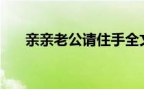 亲亲老公请住手全文免费下载（亲亲）
