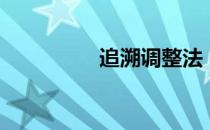 追溯调整法（追溯调整）
