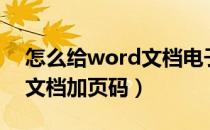 怎么给word文档电子版签名（怎么给word文档加页码）