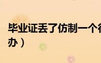 毕业证丢了仿制一个行不（毕业证丢了怎么补办）