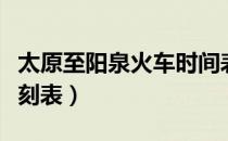 太原至阳泉火车时间表（太原到阳泉的火车时刻表）