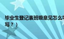 毕业生登记表班级意见怎么填（毕业生登记表班级意见怎么写？）