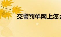 交警罚单网上怎么交（交警罚单）