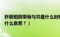 肝胆相照荣辱与共是什么时候提出的（肝胆相照荣辱与共是什么意思？）