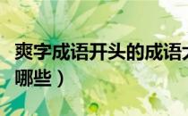 爽字成语开头的成语大全（爽字开头的成语有哪些）