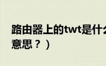 路由器上的twt是什么意思（路由器twt什么意思？）