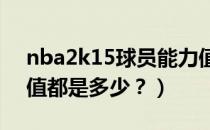 nba2k15球员能力值（NBA2K13球员能力值都是多少？）