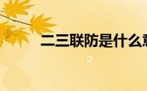 二三联防是什么意思（二三联防）