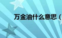 万金油什么意思（万精油什么意思）