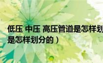 低压 中压 高压管道是怎样划分的图片（低压 中压 高压管道是怎样划分的）