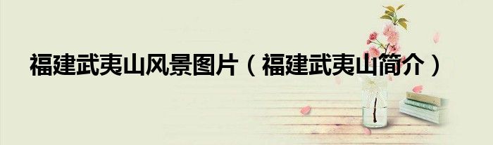 福建武夷山风景图片（福建武夷山简介）