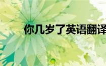 你几岁了英语翻译（你几岁了英语）
