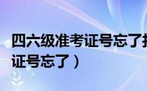 四六级准考证号忘了打印怎么办（四六级准考证号忘了）