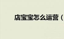 店宝宝怎么运营（店宝宝怎么注册）