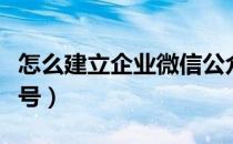 怎么建立企业微信公众号（怎么建立微信公众号）