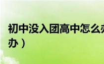 初中没入团高中怎么办（初中没入团高中怎么办）