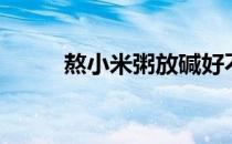 熬小米粥放碱好不好（熬小米粥）