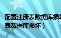配置注册表数据库损坏是什么意思（配置注册表数据库损坏）