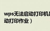 wps无法启动打印机是怎么回事（wps无法启动打印作业）