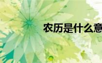 农历是什么意思（农历是）