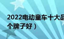 2022电动童车十大品牌排行榜（电动童车哪个牌子好）