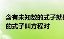 含有未知数的式子就是方程对吗? 含有未知数的式子叫方程对