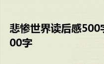 悲惨世界读后感500字小学 悲惨世界读后感500字