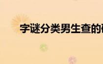 字谜分类男生查的研究报告 字谜分类