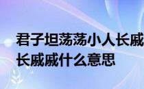 君子坦荡荡小人长戚戚意思 君子坦荡荡小人长戚戚什么意思