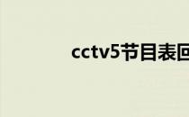 cctv5节目表回放 cctv5节目