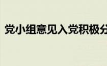 党小组意见入党积极分子考察表 党小组意见