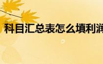 科目汇总表怎么填利润表 科目汇总表怎么填