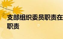 支部组织委员职责在什么文件 支部组织委员职责