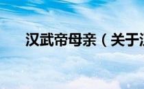 汉武帝母亲（关于汉武帝母亲的介绍）