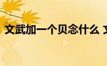 文武加一个贝念什么 文武贝合起来念什么字