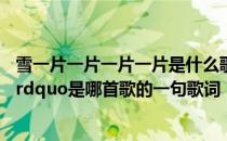 雪一片一片一片一片是什么歌曲 ldquo雪一片一片一片一片rdquo是哪首歌的一句歌词
