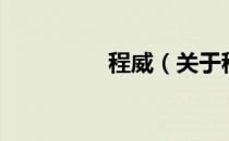 程威（关于程威的介绍）