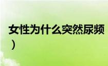 女性为什么突然尿频（治疗尿频最简单的方法）
