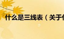 什么是三线表（关于什么是三线表的介绍）