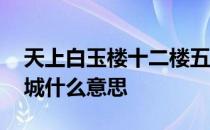 天上白玉楼十二楼五城 天上白玉京十二楼五城什么意思