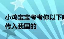 小鸡宝宝考考你以下哪种粮食是明朝时从美洲传入我国的