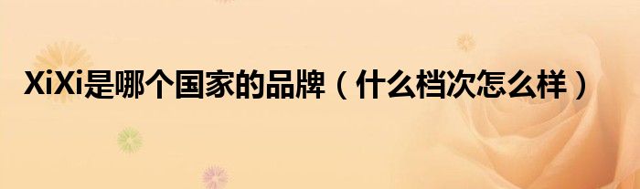 XiXi是哪个国家的品牌（什么档次怎么样）