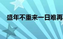 盛年不重来一日难再晨的盛年是什么意思