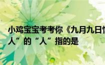 小鸡宝宝考考你《九月九日忆山东兄弟》中“遍插茱萸少一人”的“人”指的是
