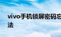 vivo手机锁屏密码忘记了怎么办最简单的方法