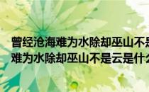 曾经沧海难为水除却巫山不是云是什么意思（关于曾经沧海难为水除却巫山不是云是什么意思的介绍）