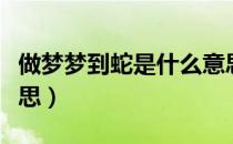 做梦梦到蛇是什么意思（做梦梦到蛇是什么意思）